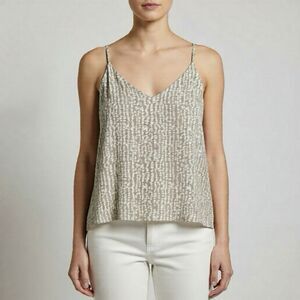 In The Beginning Flowy Spaghetti Strap Tank Vertical Stripe Polka Dot Bubble Pri